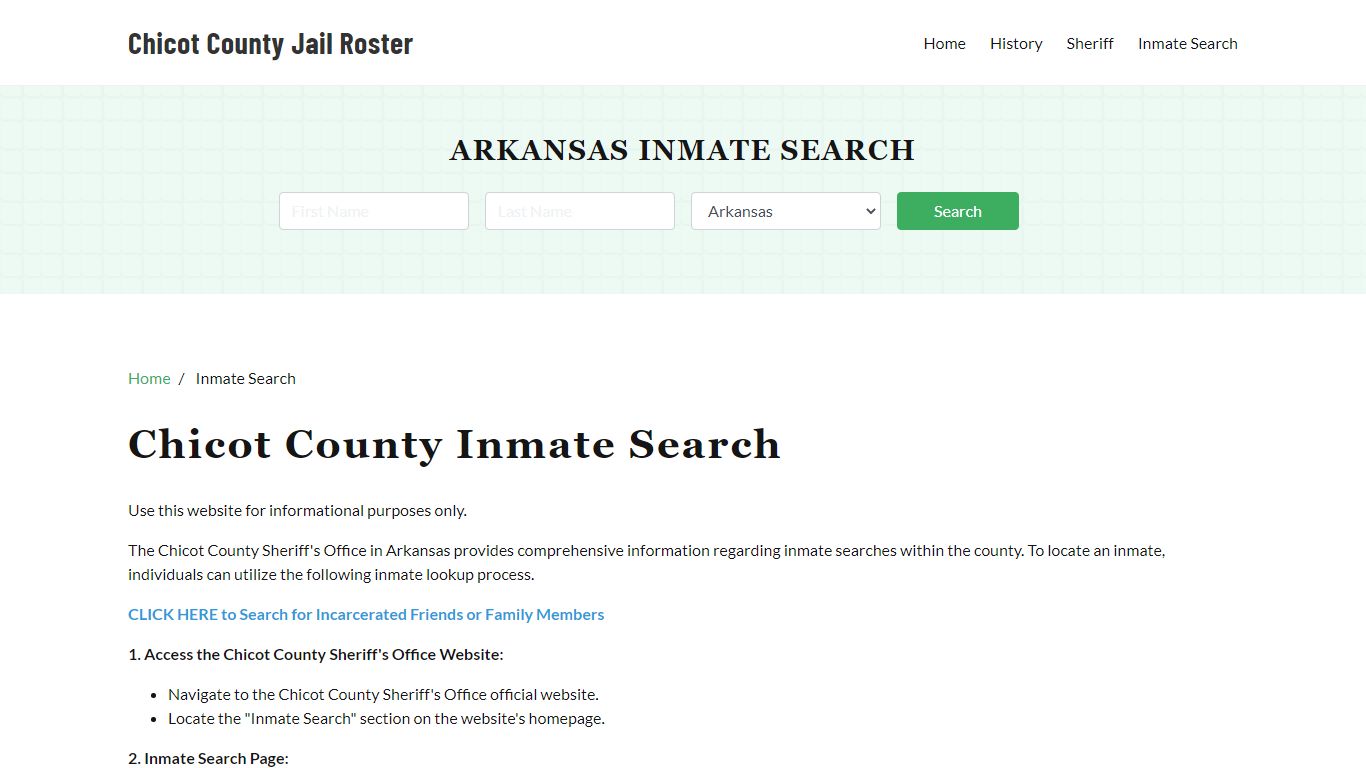 Chicot County, AR Detainee Lookup