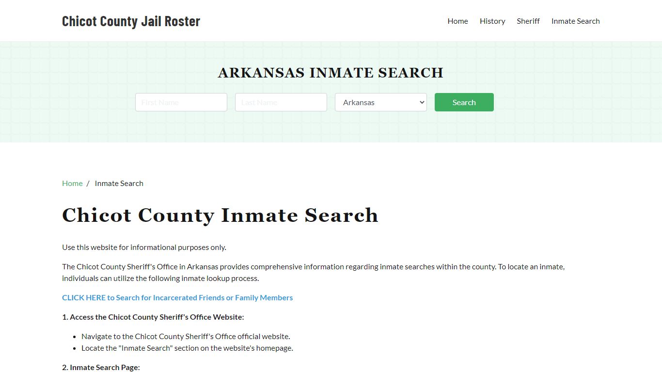 Chicot County, AR Detainee Lookup